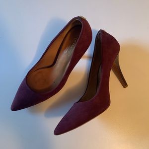 Purple Suede Coach Heels